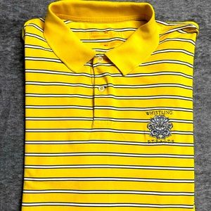 RLX Ralph Lauren Mens XL Yellow Stripe Whistling Straits PGA Poll Short Sleeve